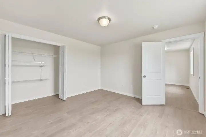 With 4 rooms on the upper floor, 2 have closets
