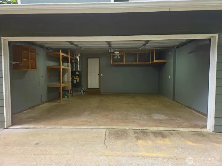 Driveway view of garage