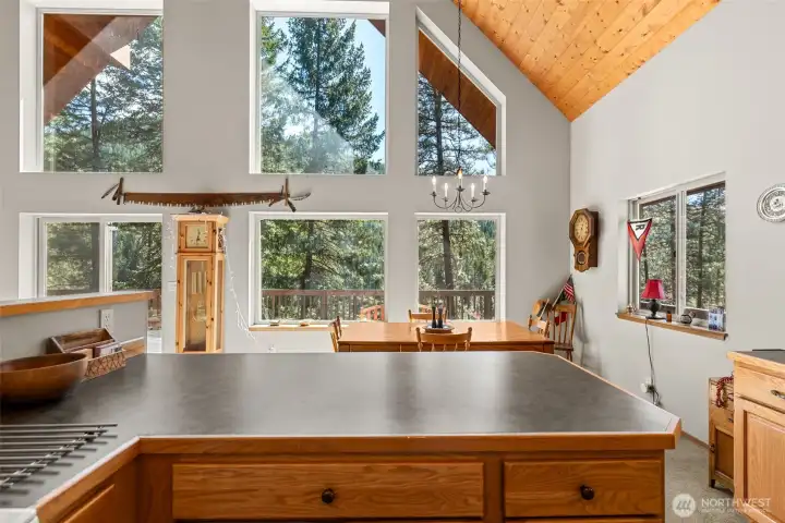 Enjoy the sunlit days from all of the kitchen areas.