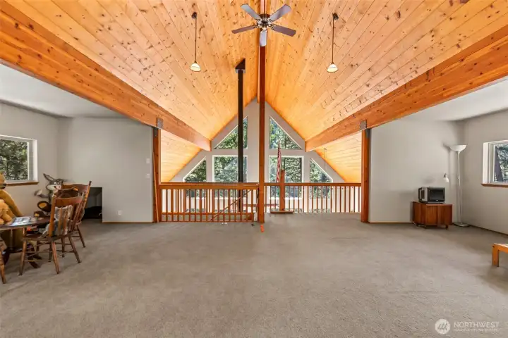 Up to the HUGE open loft.
