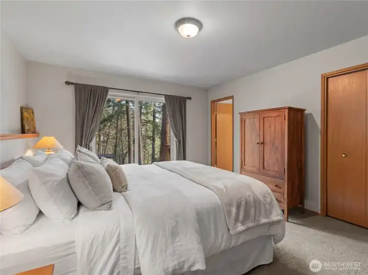 Master bedroom suite with bath and deck. Master bedroom suite with bath and deck.