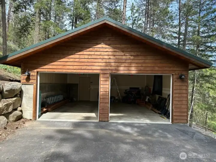 BIG garage with storage.