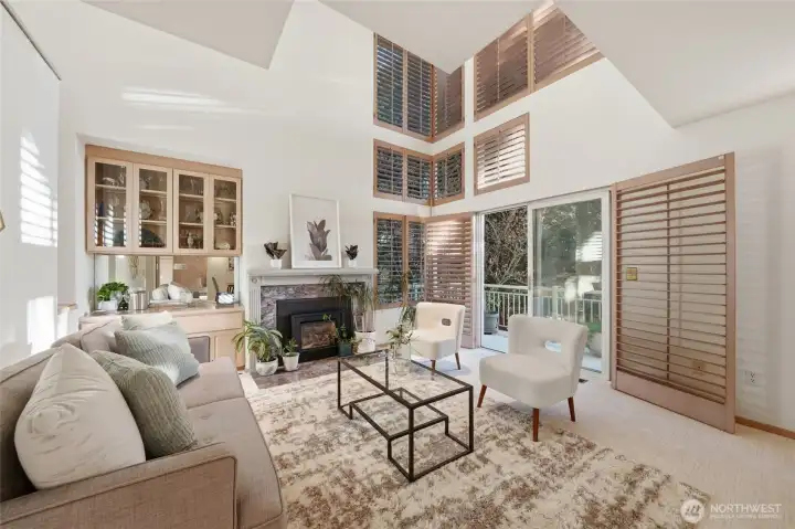 Soaring ceilings in formal living room