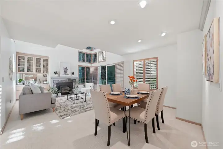 Dining adjacent to living room.