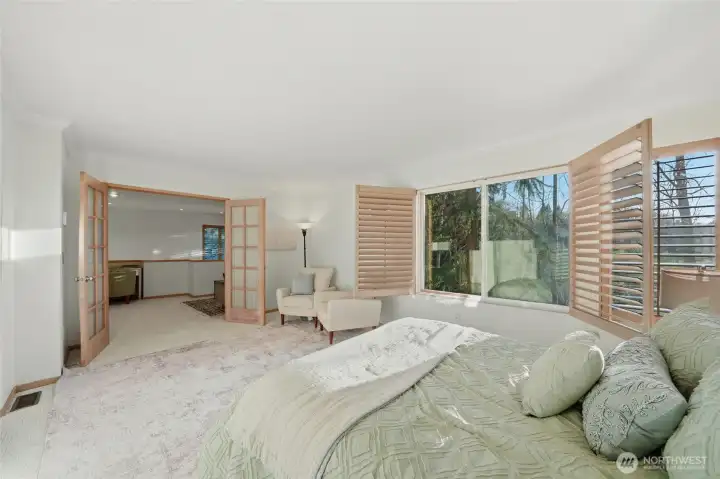 Large suite opens to lofted area.