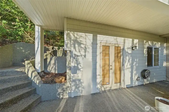 French doors off downstairs.