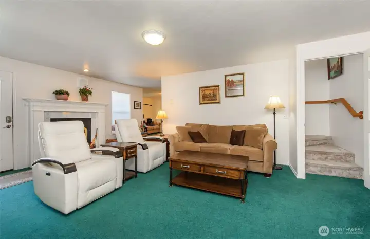 living room on lower level