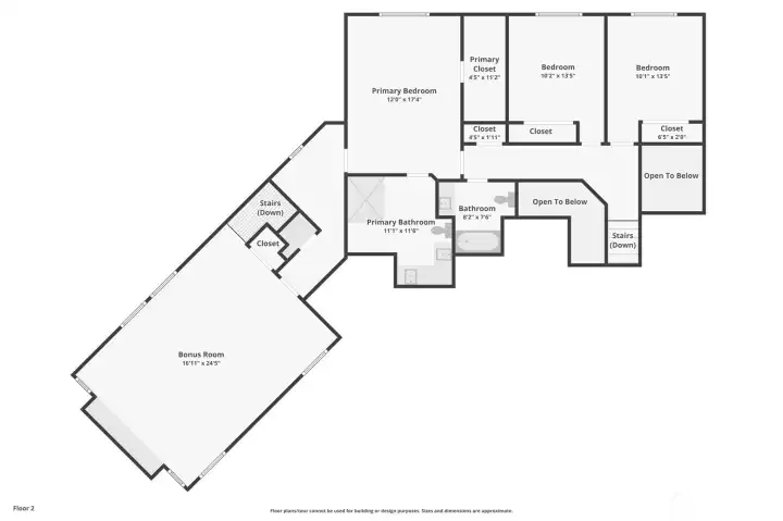 Upper level floor plan