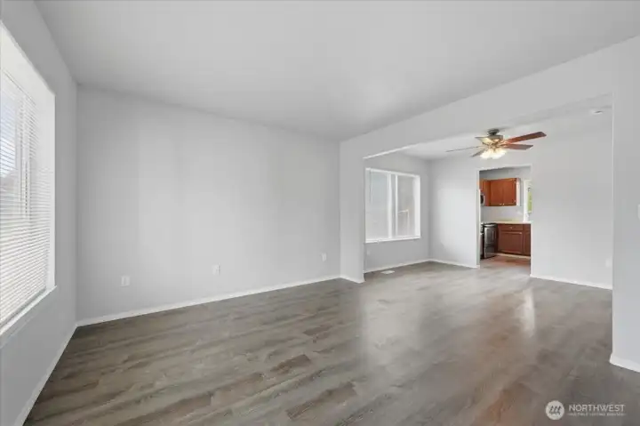 Spacious Living Room & Dining Area.