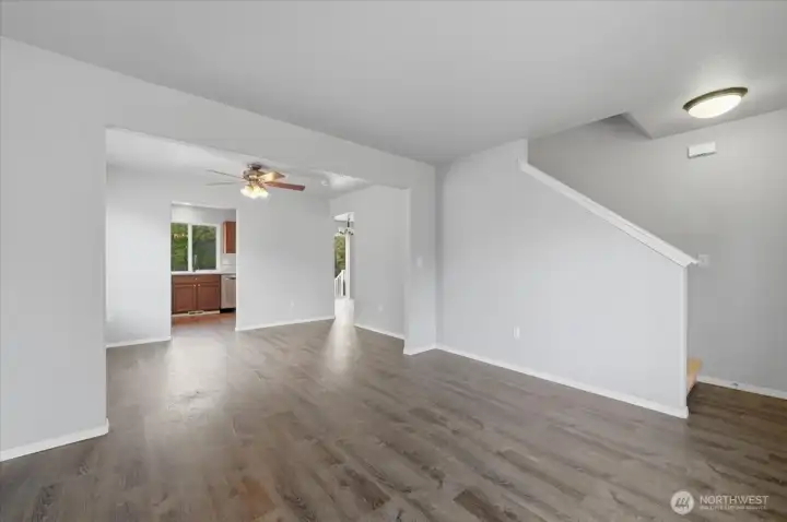 Another view of the Spacious Living Room & Dining Area.