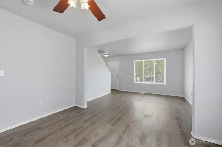 Another view of the Spacious Living Room & Dining Area.