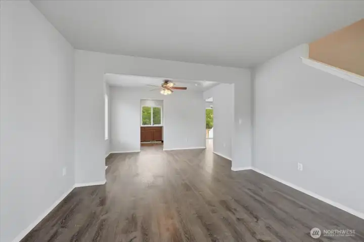 Beautiful Vinyl Wood Flooring throughout Main Floor.