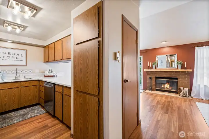 There's no shortage of storage space- even a pantry!