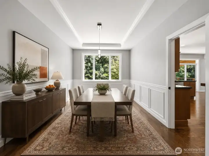 Virtually staged - Dining Room