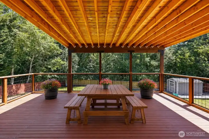 New HUGE covered Deck 0 Virtually staged