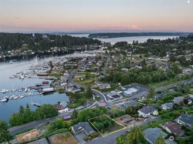 Welcome to 8309 Bayridge Ave, one of the last remaining view lots in the Harbor. Perched above the bustling marina with views of Mount Rainier, this lot is ready for your vision! Property lines are approximate.