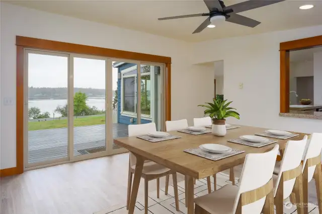 Dining room, virtually staged