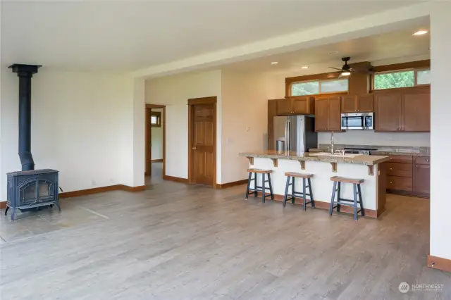 Great room and kitchen