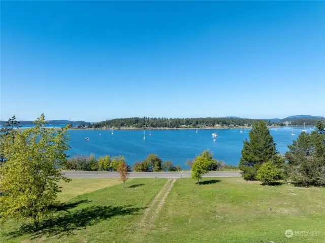 View from front deck/entry looking over Fisherman Bay to the west