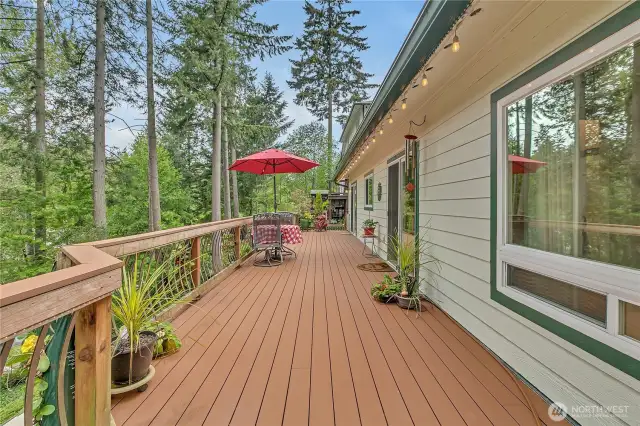 The expansive Trex deck is perfect for relaxing or entertaining.