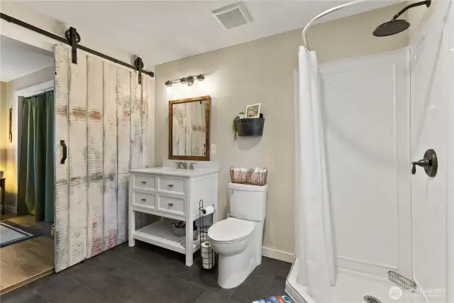 Jack and jil bathroom on second level. Added 2018.