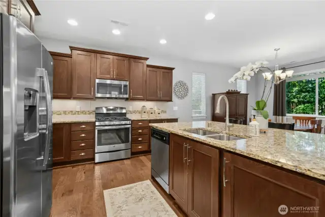 Granite counters with inset SS sink