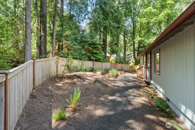Fully fenced back yard