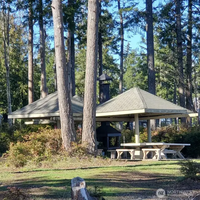 One of several covered picnic areas