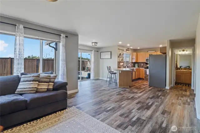 Living Room/View of the Kitchen