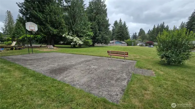 Neighborhood basketball/court area