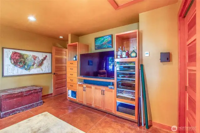 Media cabinets in the den