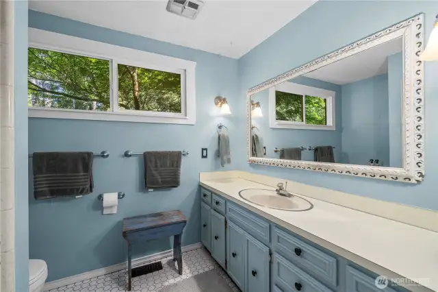Primary bedroom vintage bathroom.