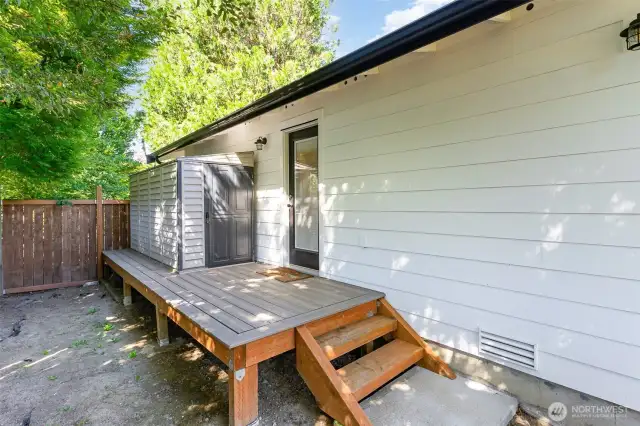 Deck off Kitchen and Shed