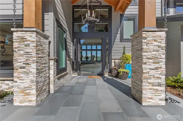 Entry -with large custom glass door for maximum view of Mt. Rainier