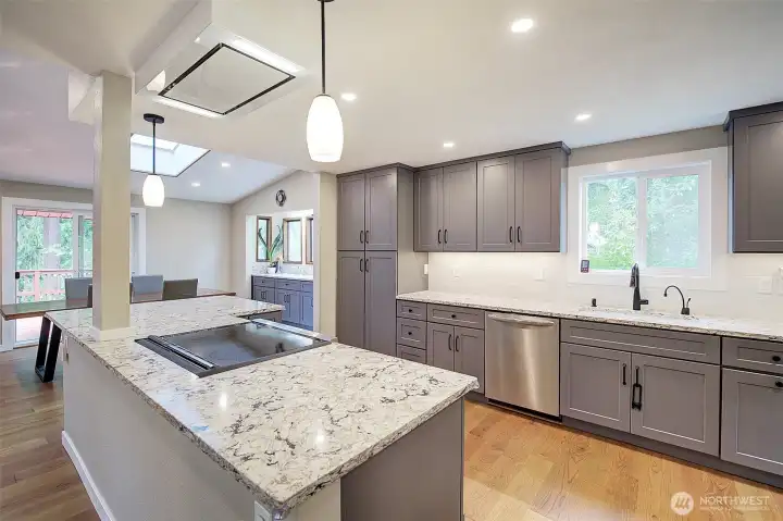 Kitchen sink features an insta hot