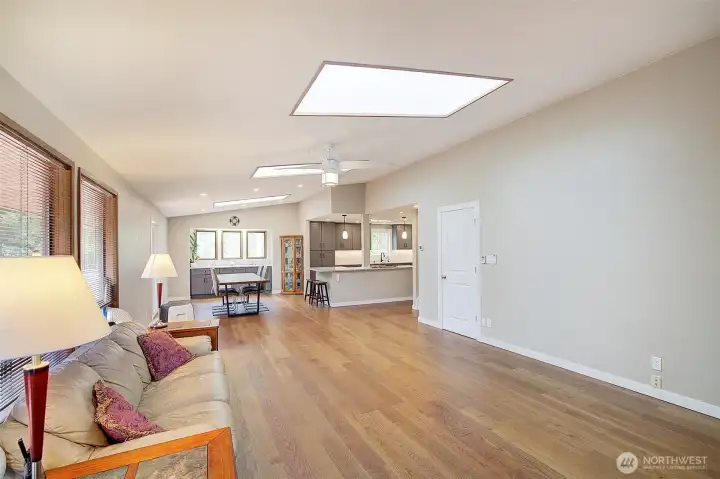 Look at these beautiful engineered hardwood floors that were recently installed in this spacious living room.
