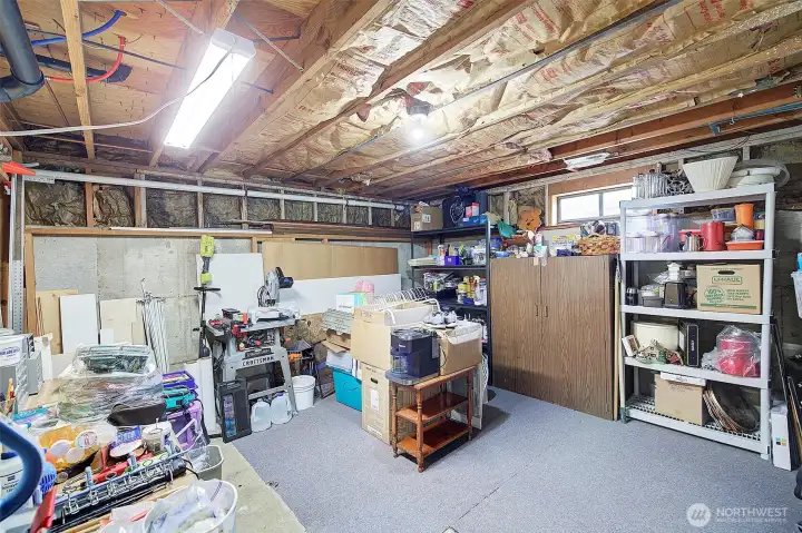 313 unfinished sq ft room downstairs could have many uses, storage, workshop etc.