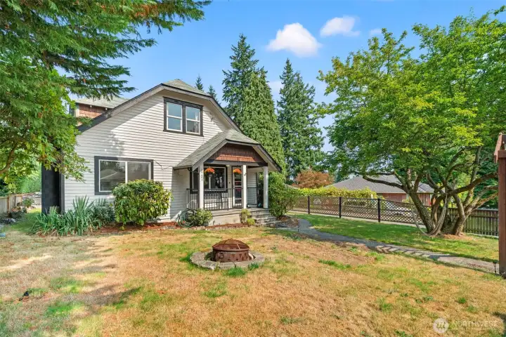 Front yard inside fence