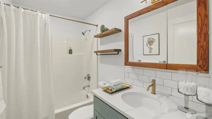 Beautiful updates to the bathroom as well.