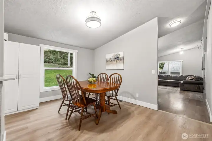 Updated finishes throughout the kitchen create a cohesive, modern look. Every detail has been thoughtfully selected for durability and style. It’s a space that feels fresh and move-in ready.