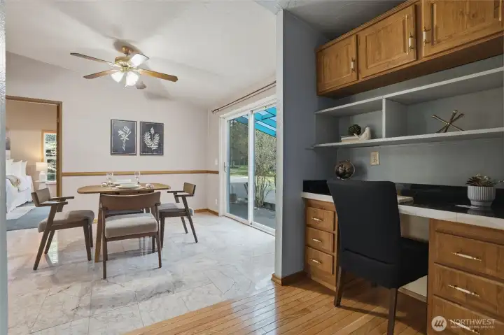 office between kitchen and dining