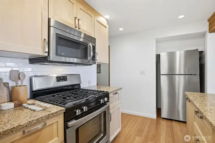 Stainless steel appliances.