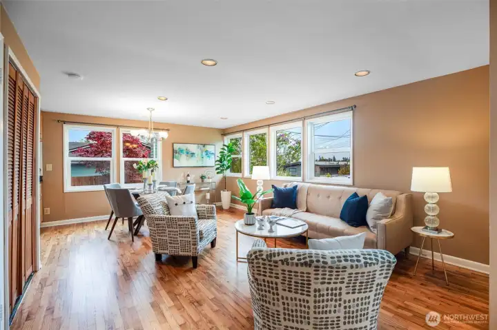 Open living spaces flow nicely from one room to the next