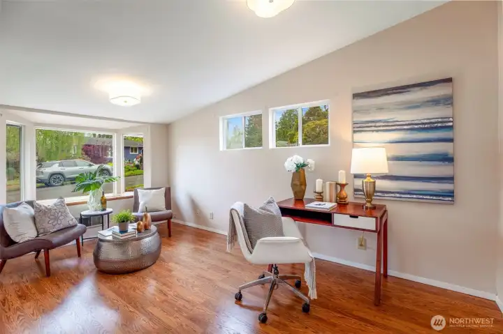 Frist bedroom can also be used as an office/family room