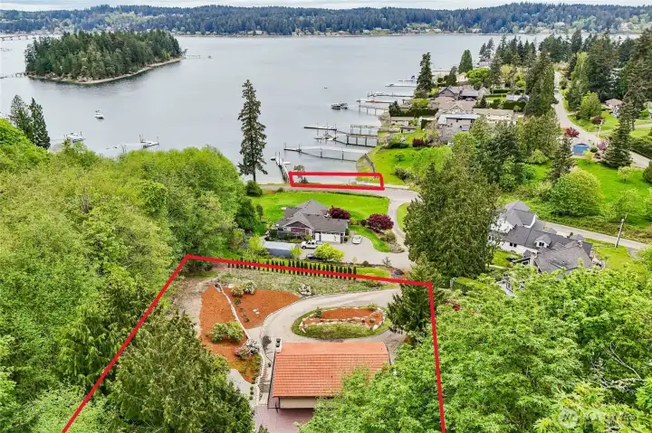 Red line is approximate to show vicinity of waterfront. Red line is approximate to show vicinity of waterfront.