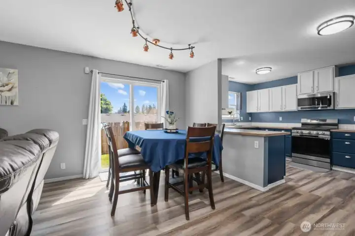 Bright Dining Area With Brand-New Flooring