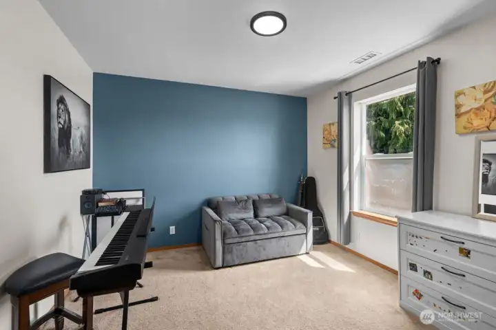 Bright 2nd Bedroom Currently Utilized As A Private Home Office And Music Room