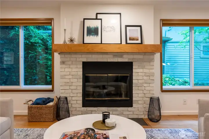 wood-burning fireplace