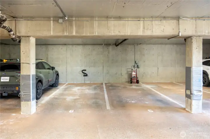 Private parking spot in secured garage