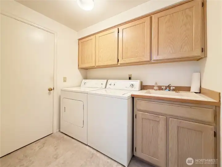 Laundry room off of garage